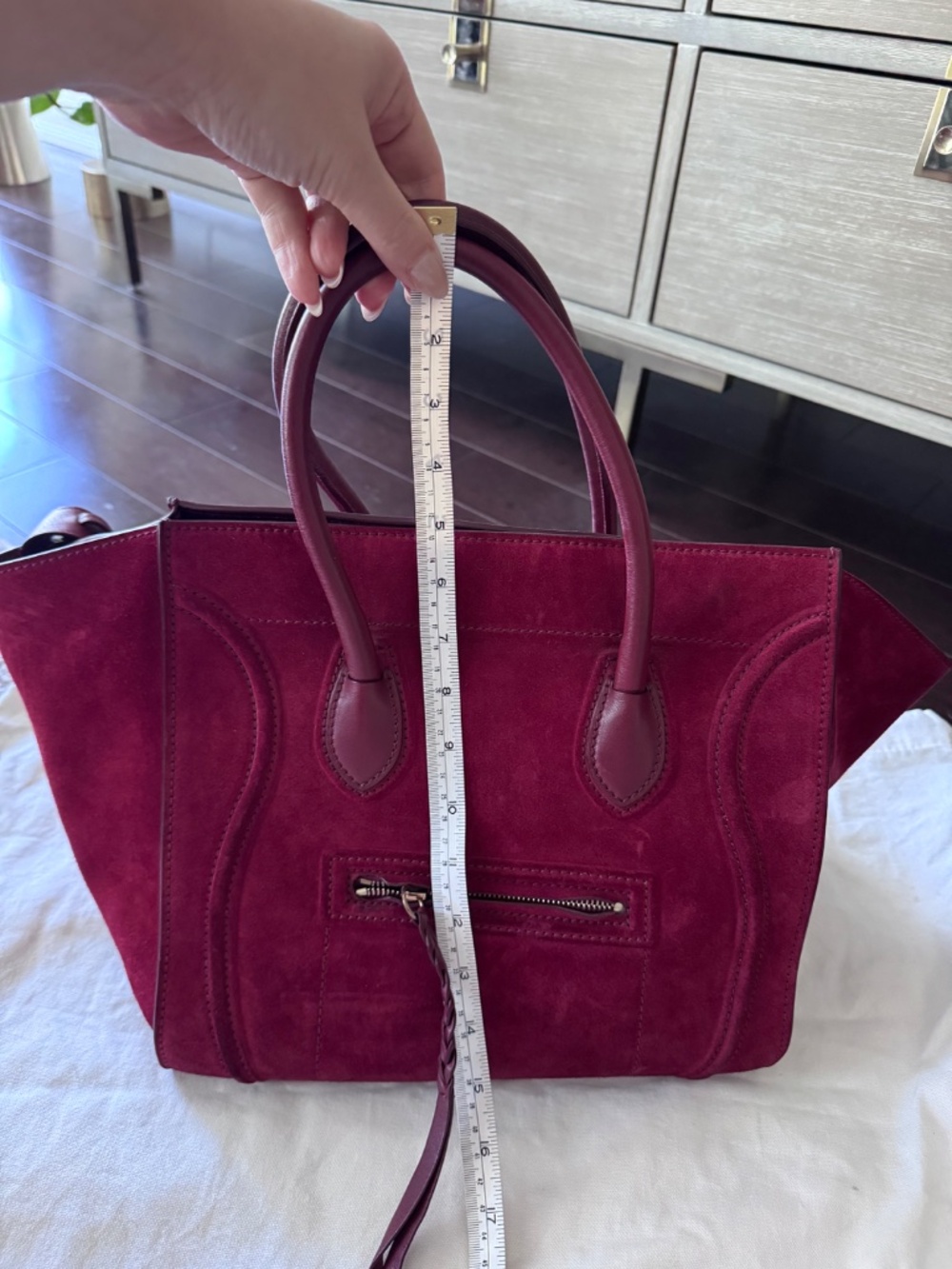 Céline Phantom Luggage Tote – Burgundy Suede – Authentic (HEWI Verified) - Picture 12 of 16